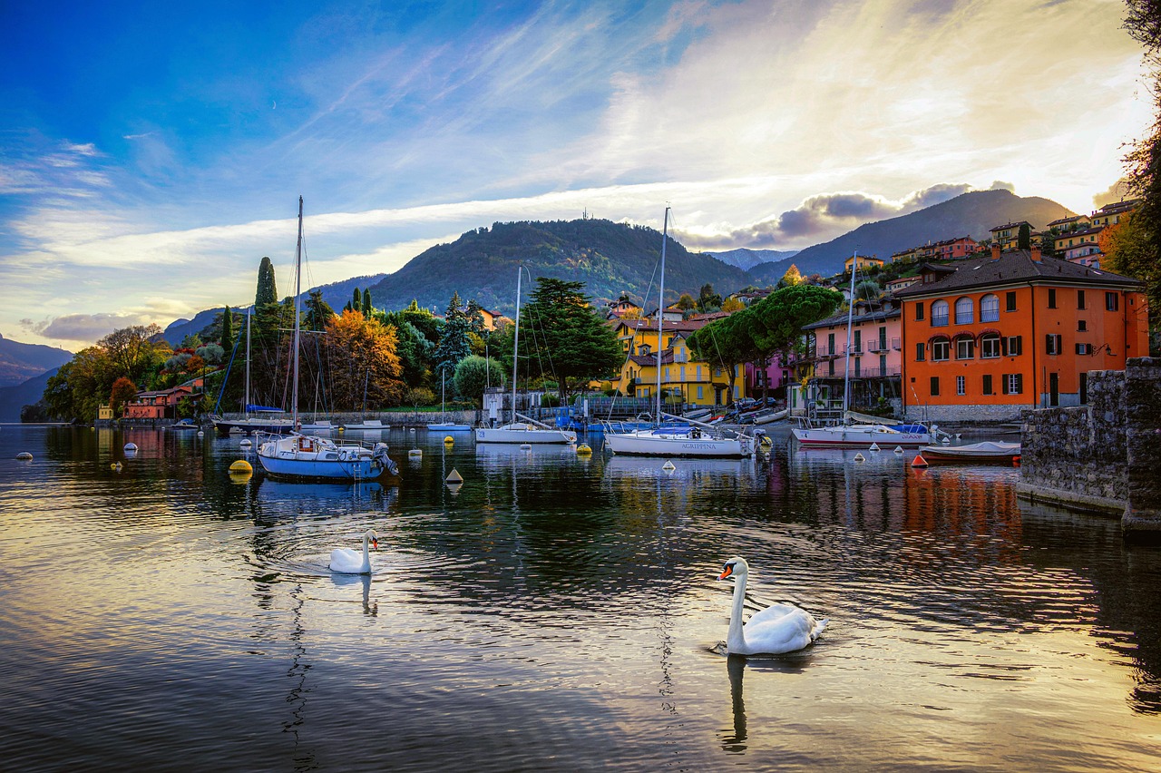 Scenic view of Lake Como from a boat
