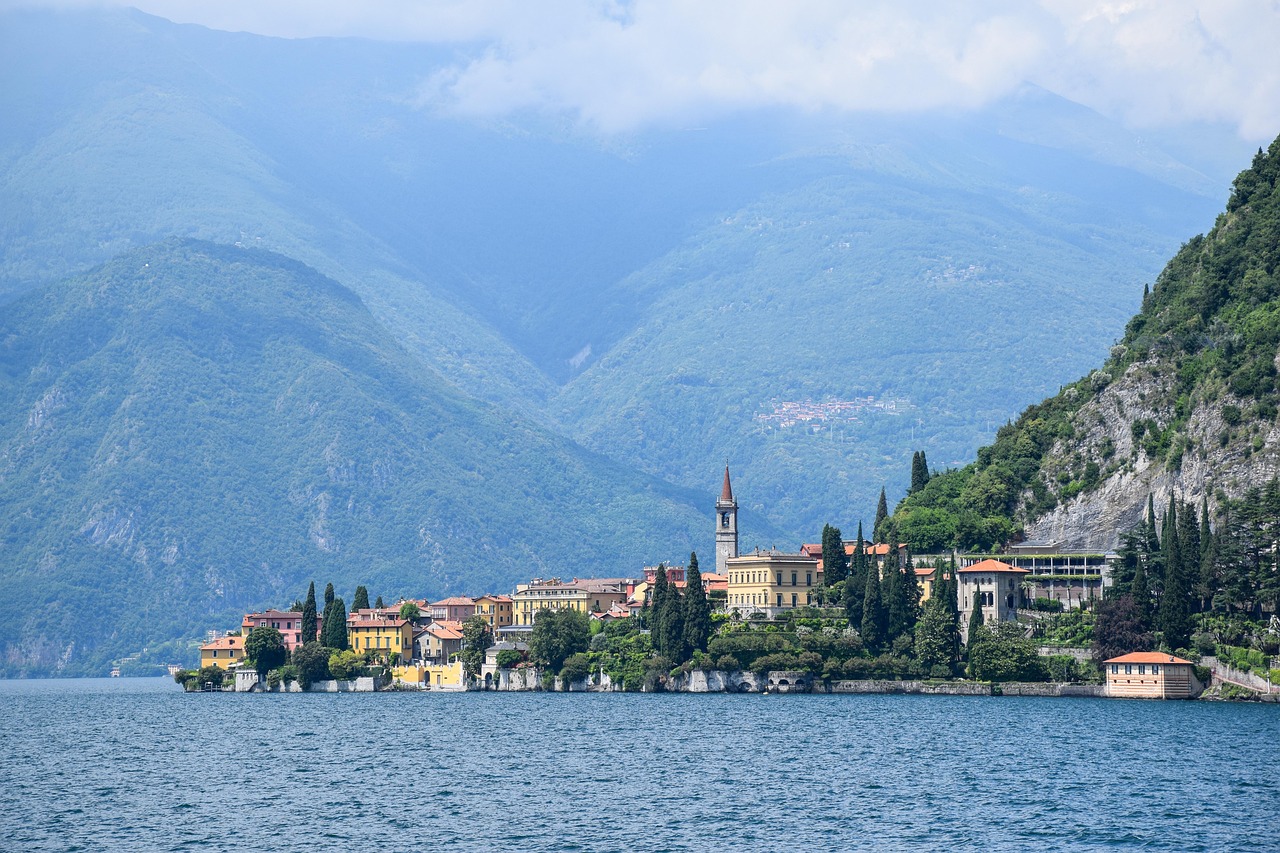 Beautiful sunset over Lake Como